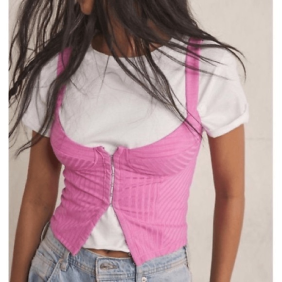 Free People • Serenity Corset Cami in Pitaya Pink - Picture 4 of 9